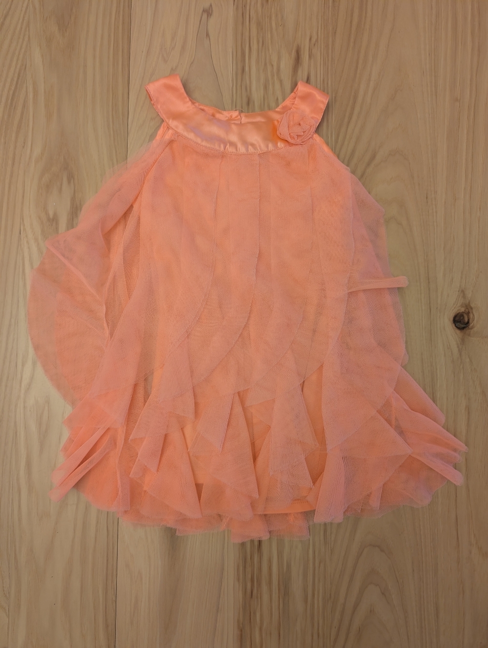 healthtex Peach/Coral Tulle Party Dress
